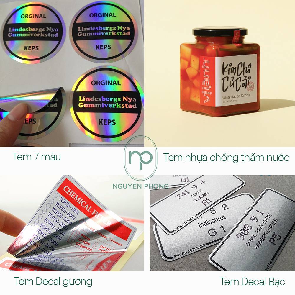 Mẫu tem decal bạc